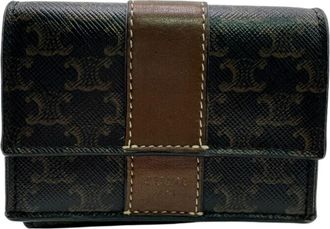 Celine Black Brown Leather Pvc Wallet (Tri-Fold) (Pre-Owned)