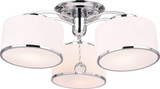 CWI Lighting Frosted 3 Light Drum Shade Flush Mount With Chrome Finish