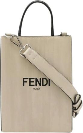 Fendi Pre-owned Tote Bags, female, Beige, Size: ONE SIZE Pre-owned Leather 2way Bag