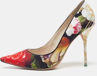 Sophia Webster For J. crew Multicolor Floral Print Fabric Pointed Toe Pumps