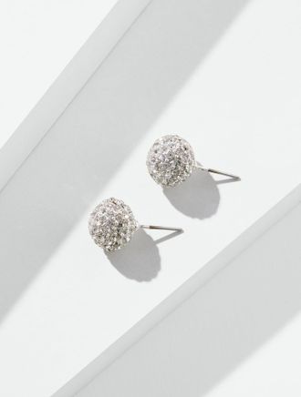 Talbots Pav&eacute; Ball Drop Earrings - Clear Crystal/Silver - 001 Talbots