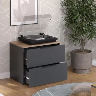 Vicco Credenza Wido, Antracite, 60 X 50 Cm Con 2 Cassetti Vicco