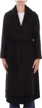 Manila Grace Spolverino Coat - Dames - Jas met riem - Zwart - XS - Wol - Jassen