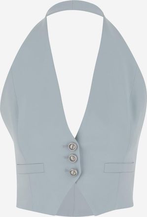 Pinko Light Blue Halterneck Waistcoat