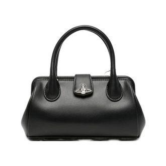 Vivienne Westwood Handbags, female, Black, Size: ONE SIZE Orb-plaque Shoulder Bag