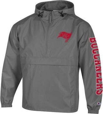 Champion Mens Champion Pewter Tampa Bay Buccaneers Packable Hooded Windbreaker Half-Zip Jacket at Nordstrom, Size Xx-Large