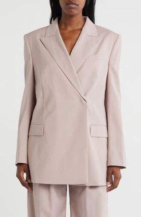 BOSS Jaunts Asymmetric Button Front Blazer in Light Pink at Nordstrom Rack, Size 12