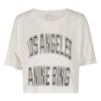 Anine Bing Johnny Cropped Tee - - Tops - Donna - Bianco - S