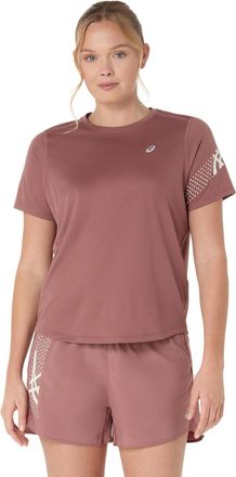 Asics Laufshirt ASICS ASICS ICON SS TOP, Damen, Gr. XL, rot (rubble rot), Obermaterial: 100% Polyester, Shirts Laufshirt