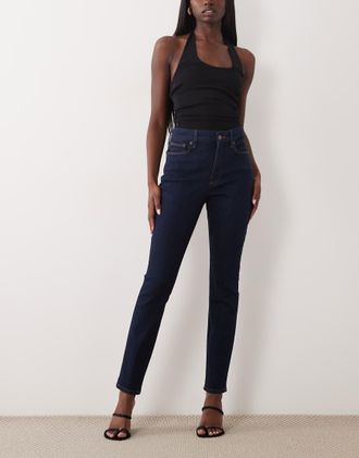 Good American jeans skinny a vita medio alta Good Legs lavaggio blu scuro