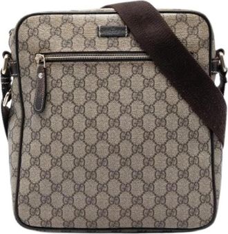 Gucci Pre-owned Vintage Crossbody Bag - Dames - Vintage Schoudertas - Beige - ONE Size - Leer - Vintage