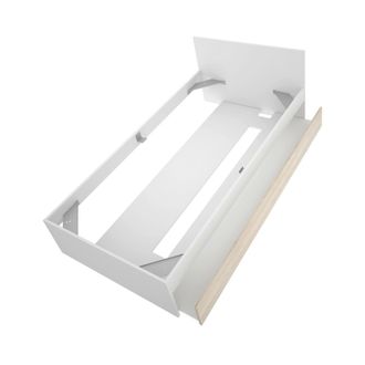 Dmora Cama Individual Ziolera, Sommier Para Dormitorio, Estructura De Cama Por Habitaci&oacute;n, Estructura Del Sostenedor Del Colch&oacute;n, 96x195 H67 Cm, Blanco Y Ro