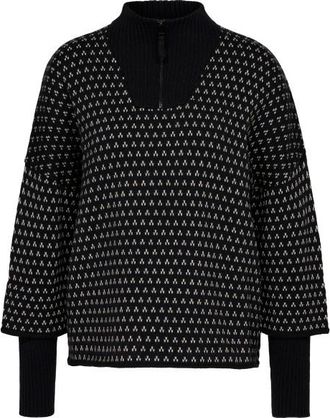 Stoic Heavy MerinoKnit MMXX.Norbotten Half Zip Merinopullover f&uuml;r Damen | schwarz