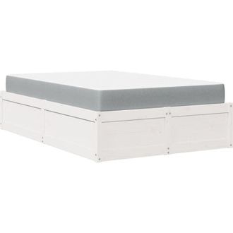 vidaXL Vidaxl - Bed with Mattress White 120x190 cm Small Double Solid Wood Pine