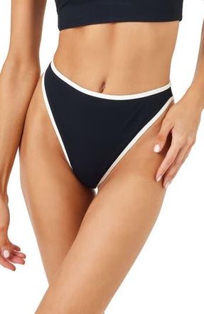 L*Space Nora Bitsy Bikini Bottoms in Black/Cream at Nordstrom Rack, Size X-Large