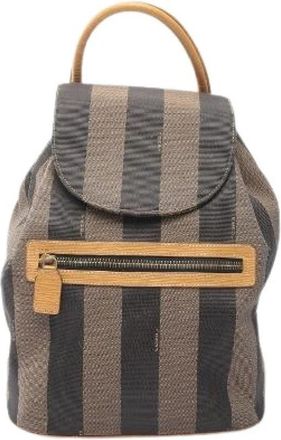 Fendi Pre-owned Pequin Leather Backpack - Dames - Vintage Rugzakken - Veelkleurig - ONE Size - Leer - Vintage