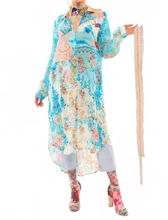 Aratta Rocco Beauty Midi Shirt Dress In Sky
