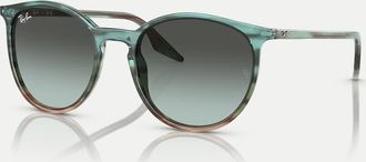 Ray-Ban RB2204 Phantos - Occhiali da sole blu e verdi a righe con lenti blu