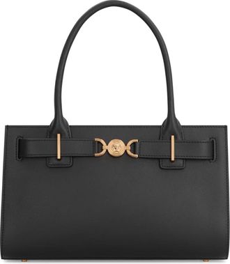 Versace Zwarte Leren Tote Tas - Dames - Handtassen - Zwart - ONE Size - Leer - Tassen
