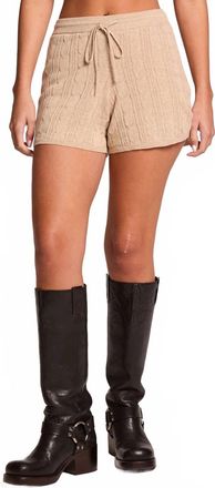 Chaser Evie Ribbed Shorts In Khaki