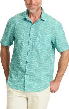 Tommy Bahama Bahama Coast Tidal Mist IslandZone Short Sleeve Button-Up Shirt in Aquifer at Nordstrom, Size Xxx-Large