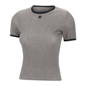 Courr&egrave;ges Dames, Tops, Grijs, Maat: L Katoen