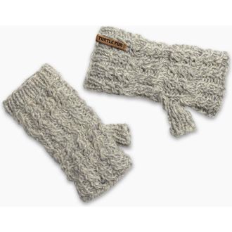 Turtle Fur Mika Wool Fingerless Mittens in Smoke Heather at Nordstrom