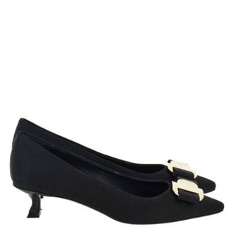 Ferragamo Zelma New Vara Plate Pumps, Size 7 C