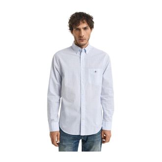GANT Overhemd in regular fit van klassieke vichyruit popeline - Heren - Casual Overhemden - Blauw - 3XL - Overhemden