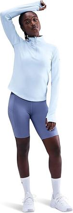 Nike One Therma-FIT 1/2-Zip Mid Layer Womens Workout Celestine Blue : LG (US 12-14), Polyester/Spandex