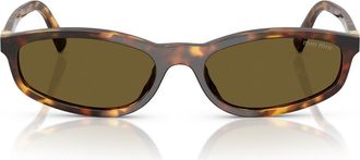 Miu Miu 54mm Irregular Sunglasses in Honey Havana /Dark Brown at Nordstrom