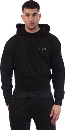 Off-white Mens Off White Paint Over Hoodie in Black-White - Size X-Small