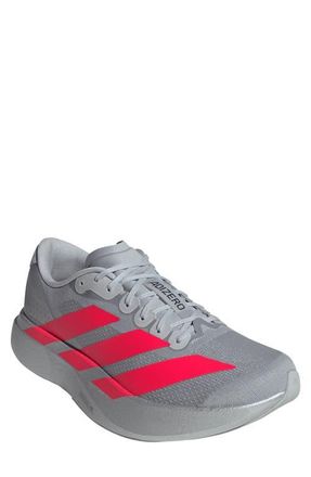 adidas Adizero Evo SL Running Shoe in Silver/Lucid Red/Iron at Nordstrom, Size 11.5