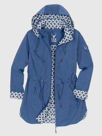 Casual Looks Funktionsjacke CASUAL LOOKS, Damen, Gr. 18, jeansblau, 100% Polyester, unifarben, Jacken Funktionsjacke