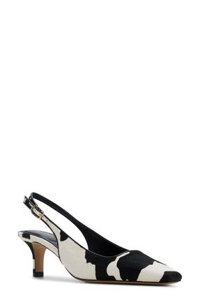 Aldo Gabrielle Calf Hair Slingback Pump in White/Black at Nordstrom, Size 7.5