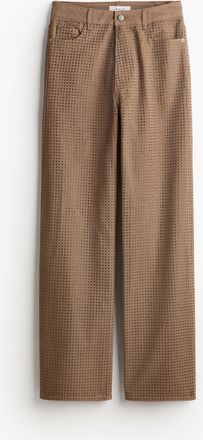 H&M Jeans mit Strass - Dunkelbeige/Strass