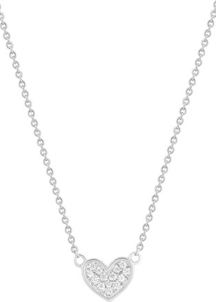 Electric Picks Womens Whole Heart Necklace In Silver