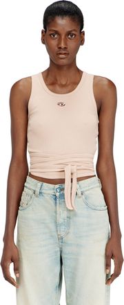 Diesel Crop top with wrap-around design - T-Shirts - Woman - Pink