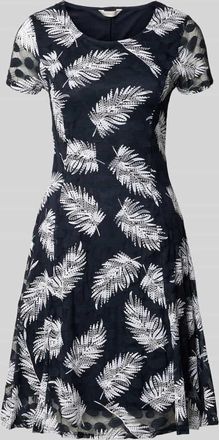 Apricot Knielanges Kleid mit Rundhalsausschnitt in Marine, Gr&ouml;&szlig;e XL