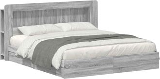 vidaXL Estructura De Cama Con Almacenamiento Sonoma Gris 180 X 200 Cm Vidaxl