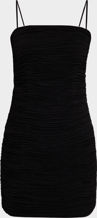 Emanuel Ungaro Ruched Square-Neck Bodycon Mini Dress