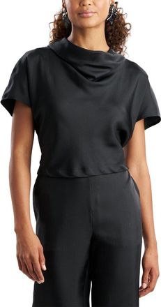 Natori Silk Twill Cowl Neck Top