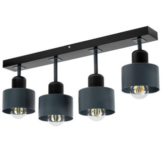 OEM Plafoniera Nera In Legno E Metallo In Stile Scandinavo, 4xe27, Illuminazione Led Moderna Per Soggiorno, Cucina, Camera Da Letto, Cameretta Dei Bambini