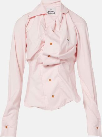 Vivienne Westwood Orb gathered asymmetric cotton shirt