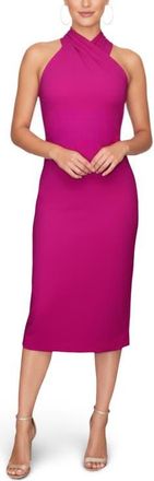 Rachel Roy Harland Crossover Halter Midi Dress in Fuchsia at Nordstrom, Size X-Small