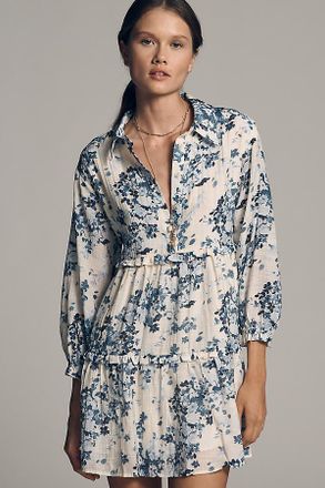 Maeve The Bettina Tiered Mini Shirt Dress by Maeve