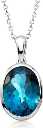 Ross-Simons London Blue Topaz Pendant Necklace in Sterling Silver