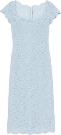 Ermanno Scervino Jurk met kanten rand en festonrand - Dames - Casual kleedjes - Blauw - XS - Kleedjes