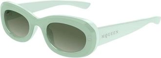 Alexander McQueen Am 0527S Zonnebril - Dames - Zonnebrillen - Groen - 51 MM - Nylon - Accessoires