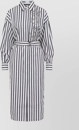 Brunello Cucinelli striped cotton midi dress